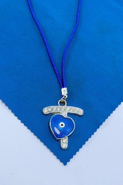 Nazar Boncuklu T Harfi Araba Dikiz Ayna Süsü Metal Hediyelik Aksesuar