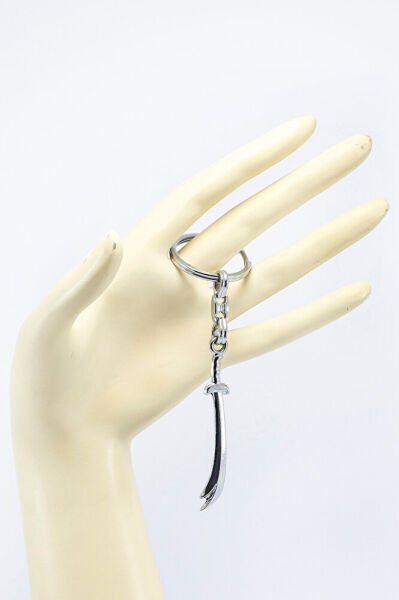 Parlak Metal Sade Zülfikar Kılıcı Metal Anahtarlık, Küçük Çanta Süsü