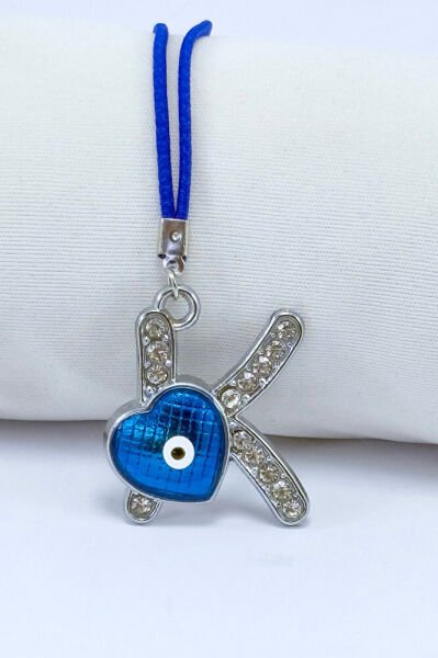 Nazar Boncuklu K Harfi Araba Dikiz Ayna Süsü Metal Hediyelik Aksesuar