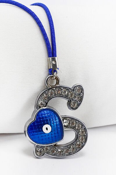 Nazar Boncuklu S Harfi Araba Dikiz Ayna Süsü Metal Hediyelik Aksesuar