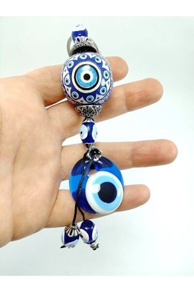 Nazar Boncuğu Anahtarlık El Yapımı Cam Aksesuar Seramik Hediyelik Eşya
