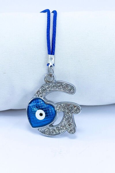 Nazar Boncuklu G Harfi Araba Dikiz Ayna Süsü Metal Hediyelik Aksesuar