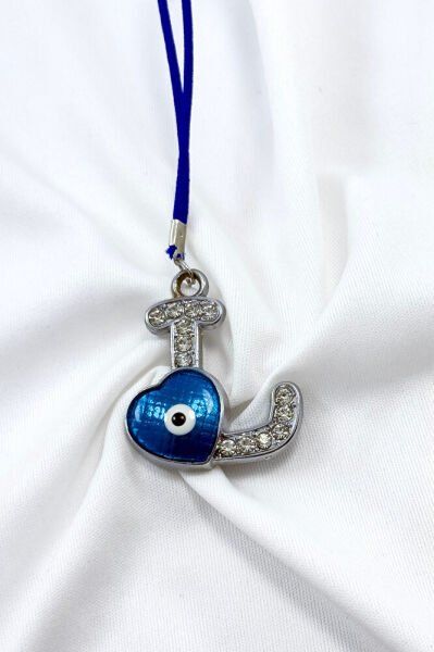 Nazar Boncuklu L Harfi Araba Dikiz Ayna Süsü Metal Hediyelik Aksesuar