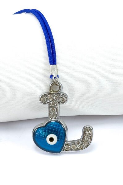 Nazar Boncuklu L Harfi Araba Dikiz Ayna Süsü Metal Hediyelik Aksesuar