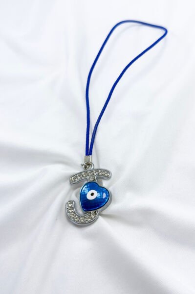 Nazar Boncuklu J Harfi Araba Dikiz Ayna Süsü Metal Hediyelik Aksesuar