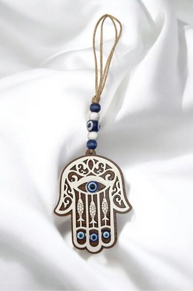 Ahşap Fatma Ana Eli Duvar Dekoru Nazar Boncuğu, El Yapımı Hediyelik Eşya