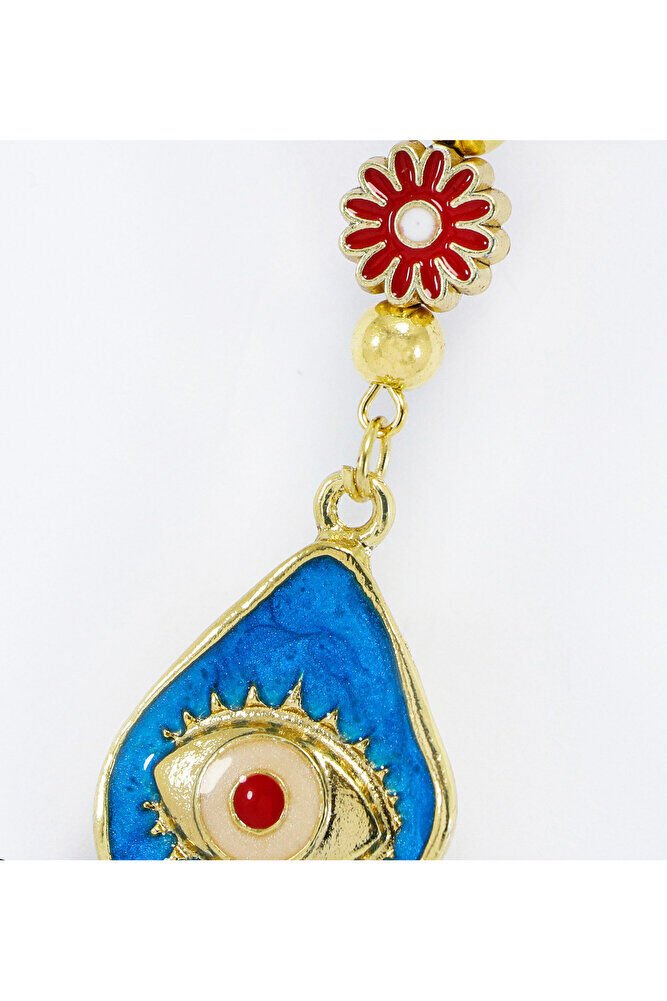 Mavi Kırmızı Renkli Nazar Boncuğu Araba Dikiz Ayna Süsü, Yeni Araba Süsü