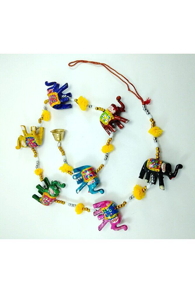 Yedili Fil Nazar Boncuğu Duvar Dekoru El Yapımı Dekoratif Hediyelik Eşya