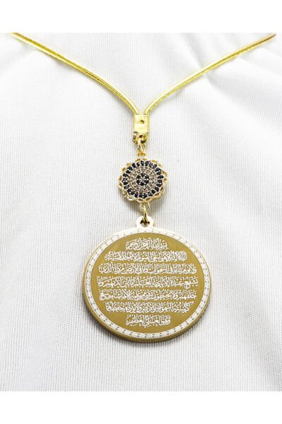 Zirkon Taşlı Çiçek Nazar Boncuğu Çelik Çift Taraflı Ayetel Kürsi Felak Nas İhlas Dikiz Ayna Süsü