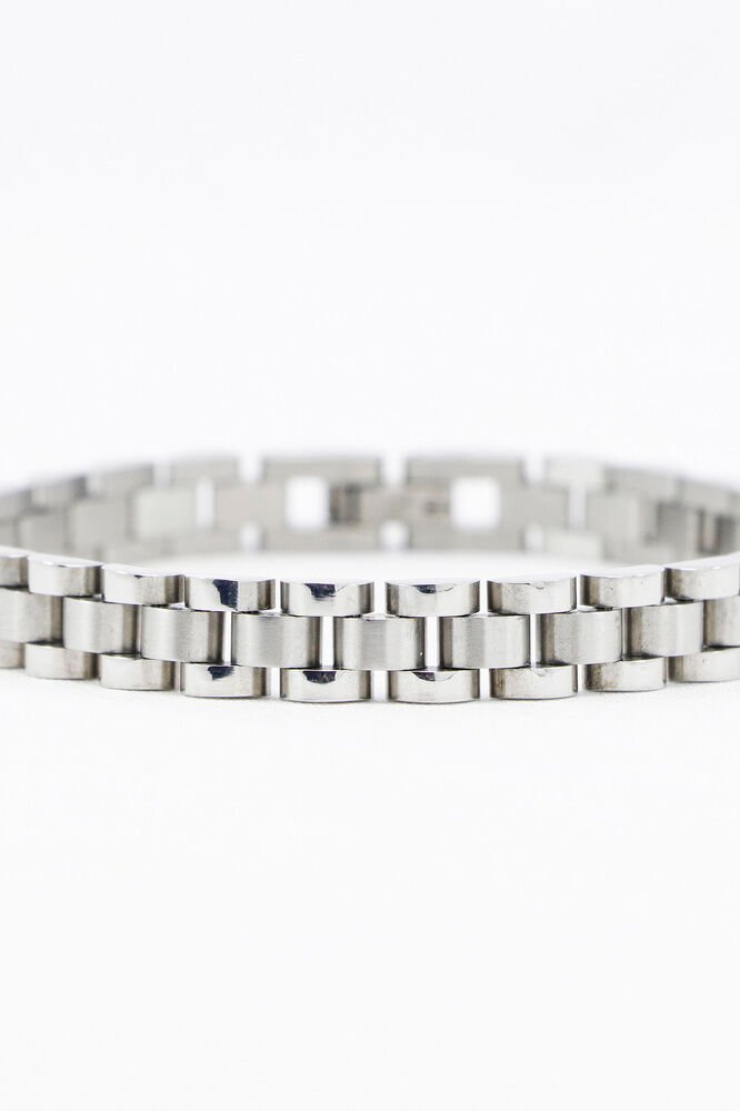 Gümüş Renkli Üç Sıra Örgü Paslanmaz Çelik Erkek Bileklik, Sevgililer Günü Hediyelik Erkek Aksesuar