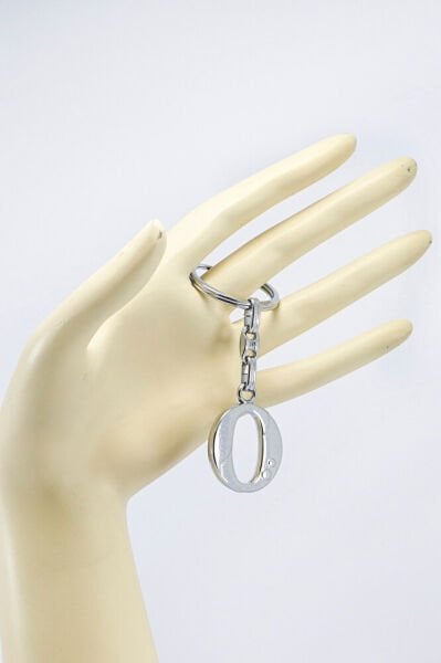 Gümüş Renkli Küçük Metal O Harfi Anahtarlık / Harfli Çanta Süsü