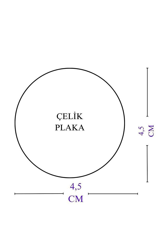 Doğal Akik Taşlı Gümüş Renk Çelik Çift Taraflı Ayetel Kürsi Felak Nas Ihlas Araba Ayna Süsü(4,5 CM)
