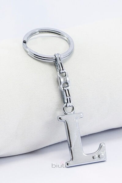 Gümüş Renkli Küçük Metal L Harfi Anahtarlık / Harfli Çanta Süsü