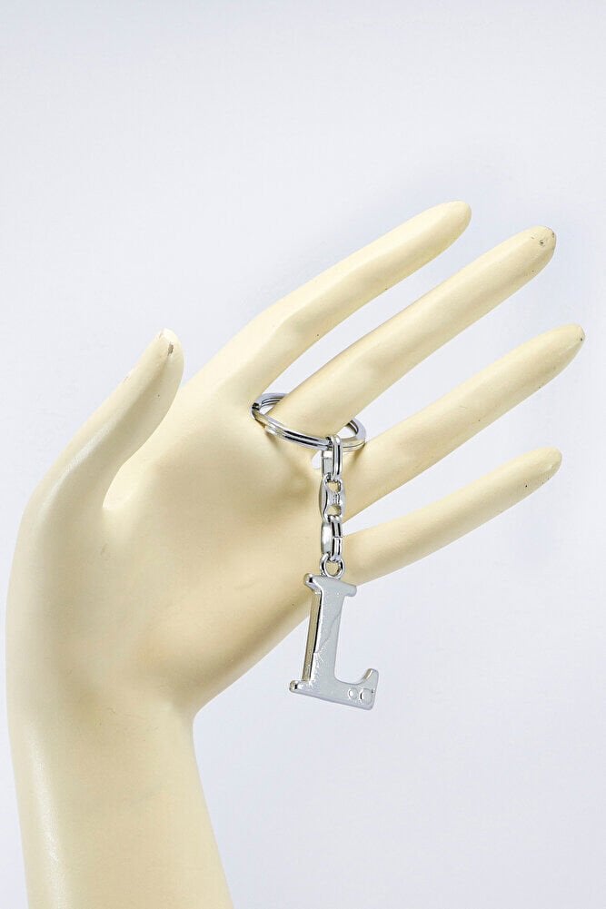 Gümüş Renkli Küçük Metal L Harfi Anahtarlık / Harfli Çanta Süsü