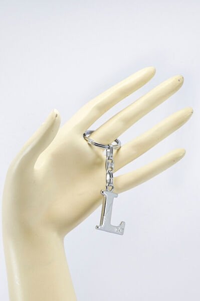 Gümüş Renkli Küçük Metal L Harfi Anahtarlık / Harfli Çanta Süsü