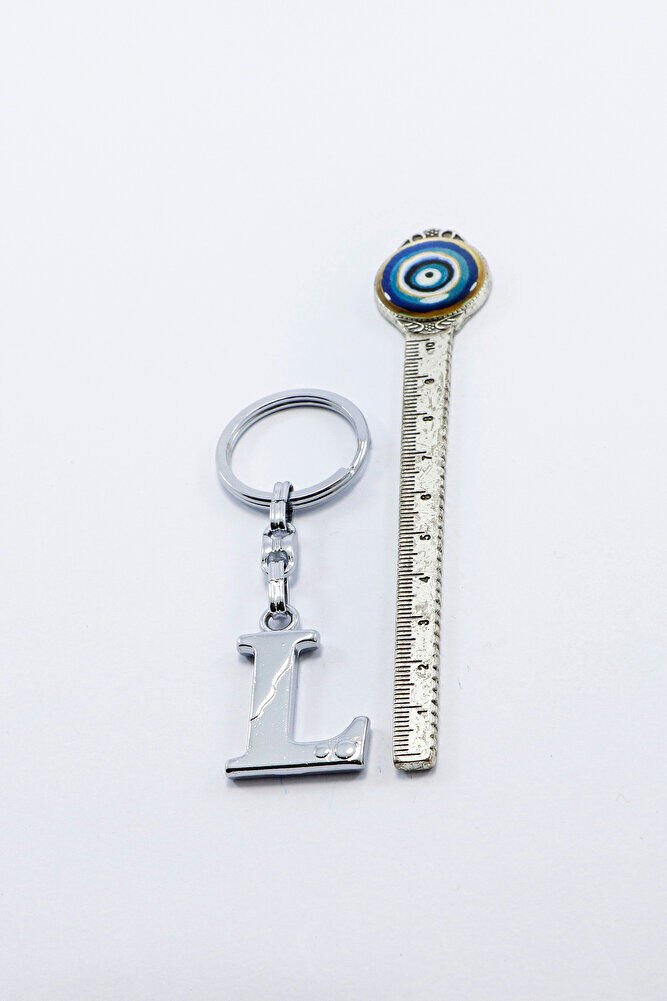 Gümüş Renkli Küçük Metal L Harfi Anahtarlık / Harfli Çanta Süsü