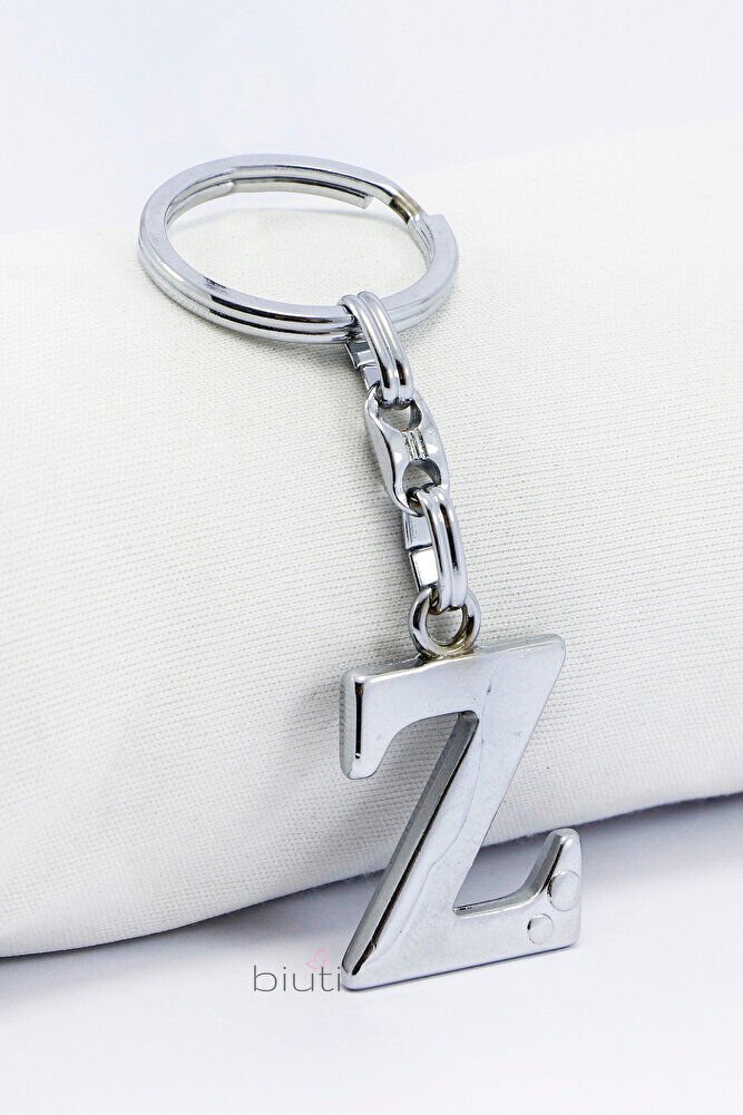 Gümüş Renkli Küçük Metal Z Harfi Anahtarlık / Harfli Çanta Süsü