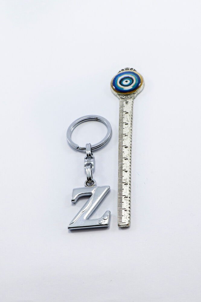 Gümüş Renkli Küçük Metal Z Harfi Anahtarlık / Harfli Çanta Süsü