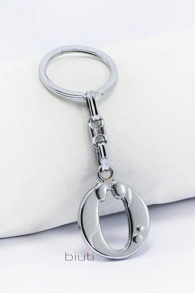 Gümüş Renkli Küçük Metal Ö Harfi Anahtarlık / Harfli Çanta Süsü