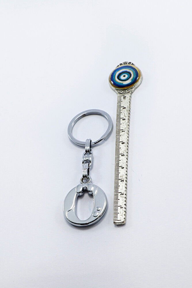 Gümüş Renkli Küçük Metal Ö Harfi Anahtarlık / Harfli Çanta Süsü