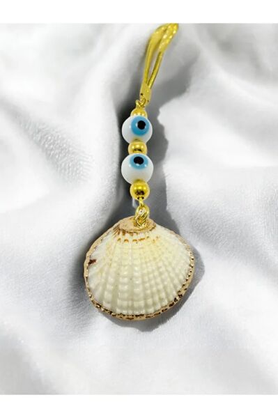 Özel Tasarım Tek Ürün Cam Nazar Boncuğu Deniz Kabuğu Araba Dikiz Ayna Süsü, Yeni Araba Hediyesi