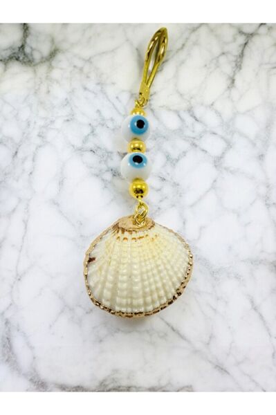 Özel Tasarım Tek Ürün Cam Nazar Boncuğu Deniz Kabuğu Araba Dikiz Ayna Süsü, Yeni Araba Hediyesi