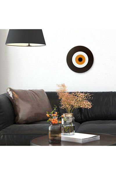 Minimalist Koyu Kahve Nazar Boncuğu El Yapımı Ahşap Büyük Nazarlık 20 Cm Hediyelik Eşya