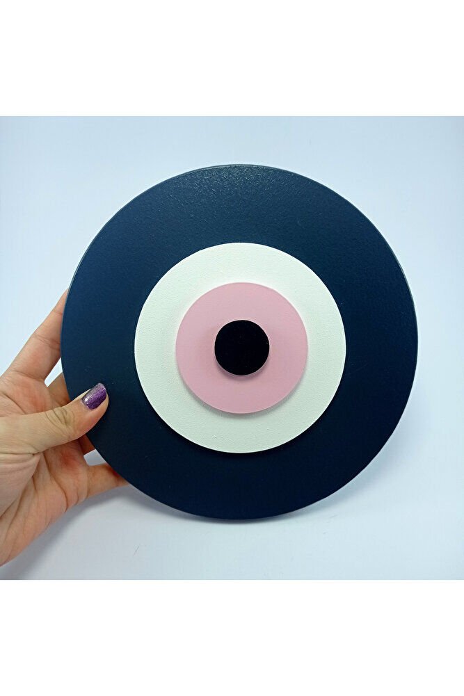 Minimalist Siyah Nazar Boncuğu El Yapımı Ahşap Büyük Nazarlık 20 Cm Hediyelik Eşya