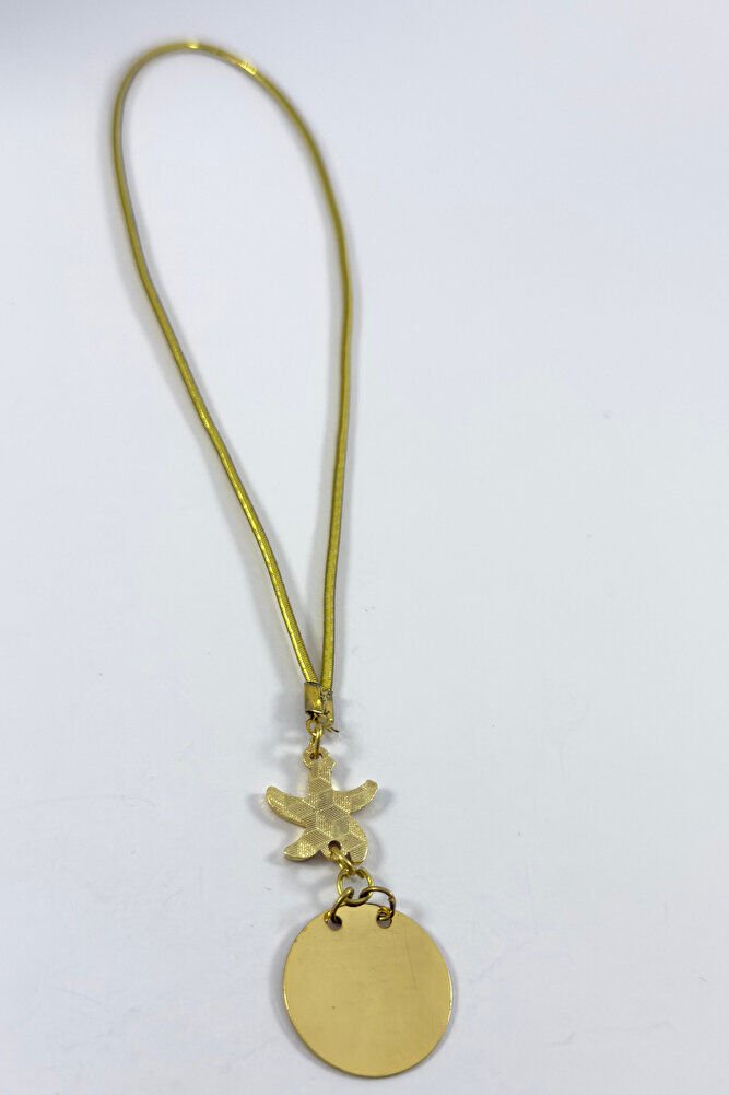 Pembe Deniz Yıldızı Metal Ayetel Kürsi Altın Renkli Araba Dikiz Ayna Süsü