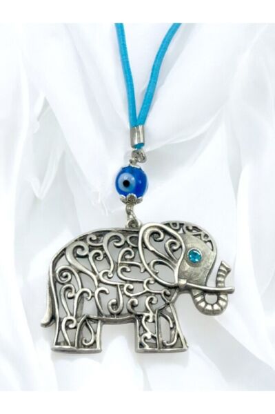 El Yapımı Cam Nazar Boncuğu Metal Fil Araba Dikiz Ayna Süsü, Yeni Araba Hediyesi