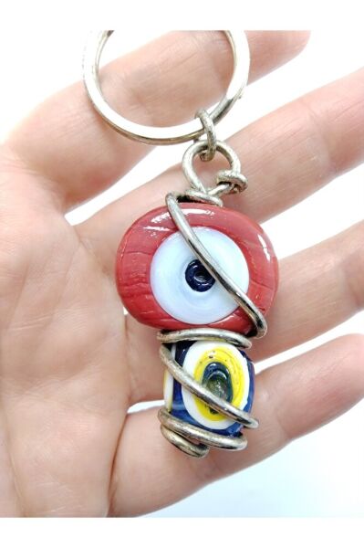 Red Evil Eye Bead Keychain / Car Rearview Mirror Ornament Gift Accessory