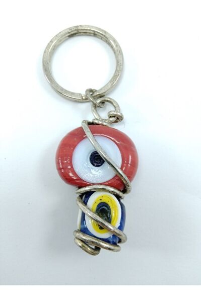 Red Evil Eye Bead Keychain / Car Rearview Mirror Ornament Gift Accessory