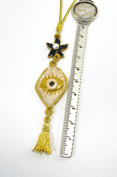 Deniz Yıldızı Metal Püsküllü Göz Dikiz Ayna Süsü, Metal Lineart Göz Figürü Tarz Yeni Araba Hediyesi