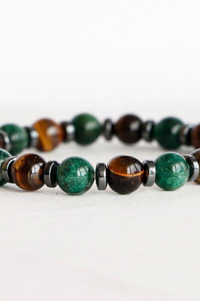 Lepidolit Kaplangözü Hematit Doğal Taşlı Lastikli Bileklik 8mm, Sevgililer Günü Hediyesi