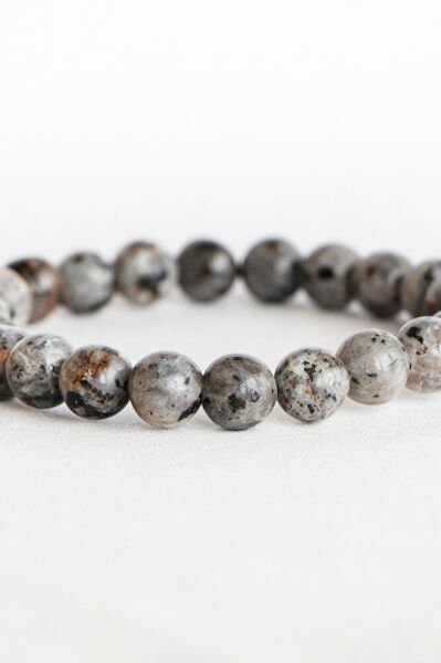 LAbradonit Doğal Taşlı Lastikli Bileklik 8mm Hediyelik El Yapımı Aksesuar