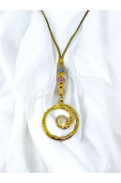 Framed Colorful Enamel Swirl Car Rearview Mirror Ornament, Gold Color New Car Gift