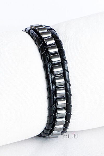 El Yapımı Hematit Doğal Taşlı Erkek Bilekliği, Sevgililer Günü Hediyesi