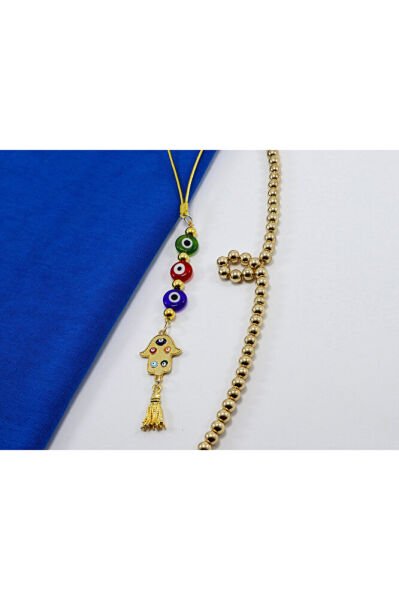 Hamse / Fatima Hand Evil Eye Bead Car Rearview Mirror Ornament Gift Accessory