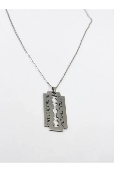 Unisex Razor Symbol Steel Necklace, Razor Necklace