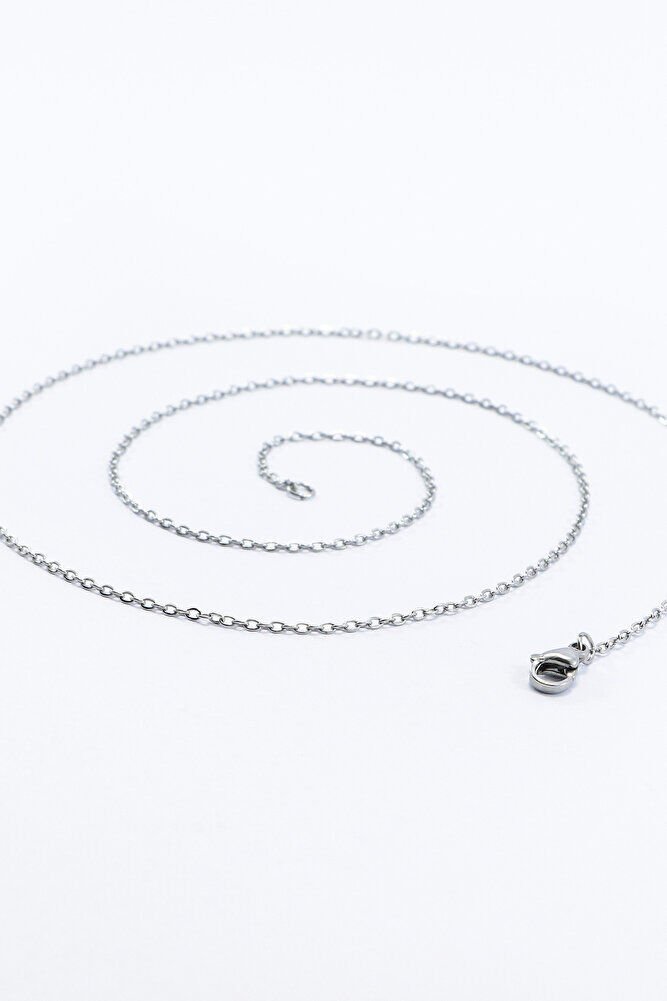 316L Paslanmaz Çelik Zincir Gümüş Renkli 60cm, Yedek İnce Zincir