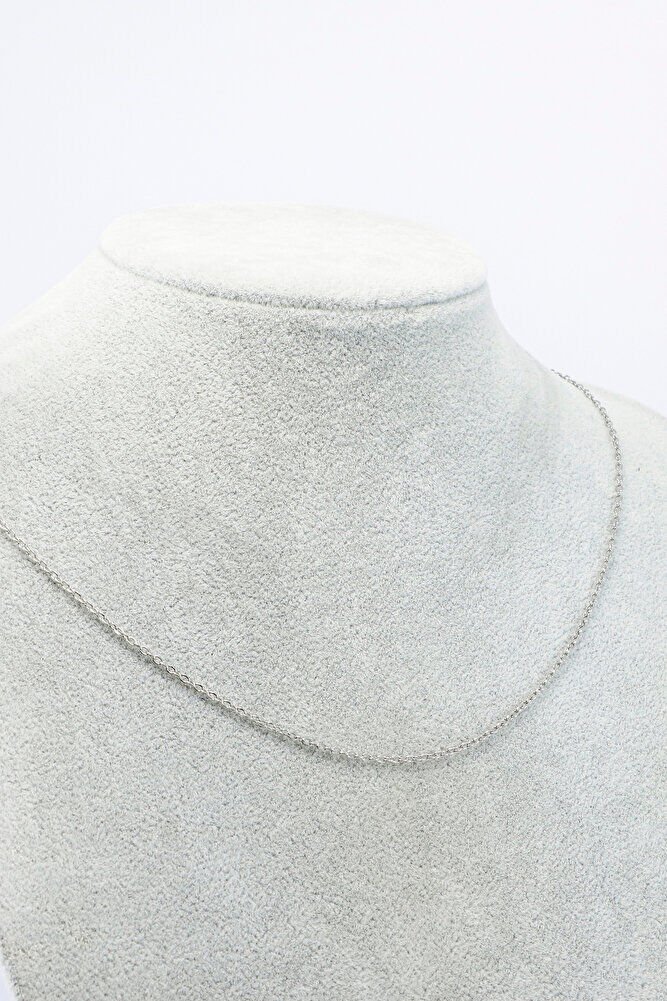 316L Paslanmaz Çelik Zincir Gümüş Renkli 60cm, Yedek İnce Zincir