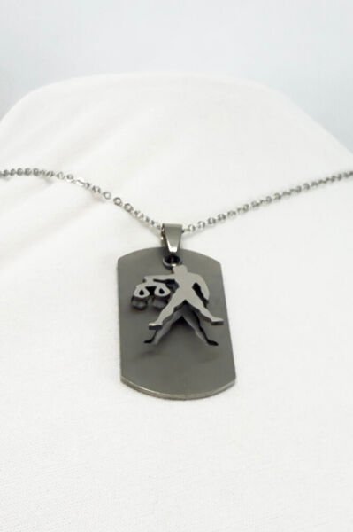 Libra Zodiac Sign Movable Symbol Steel Chain Necklace, Zodiac Sign Steel Necklace