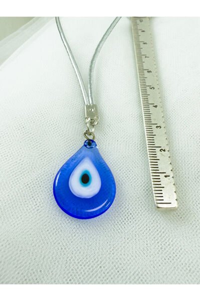 Navy Blue Handmade Glass Evil Eye Bead Car Rearview Mirror Ornament, New Car Gift