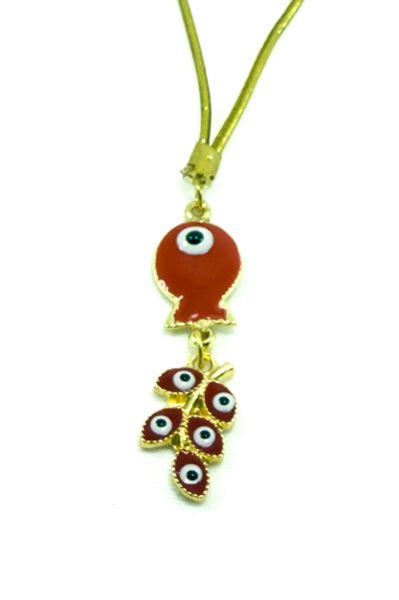 Red Cluster Evil Eye Fish Car Rearview Mirror Ornament, New Car Gift