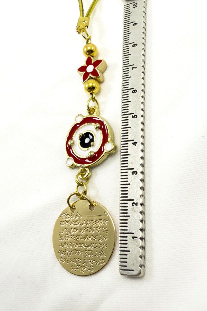 Lotus Çiçeği Gezegenli Metal Ayetel Kürsi Araba Dikiz Ayna Süsü, Gold Renkli