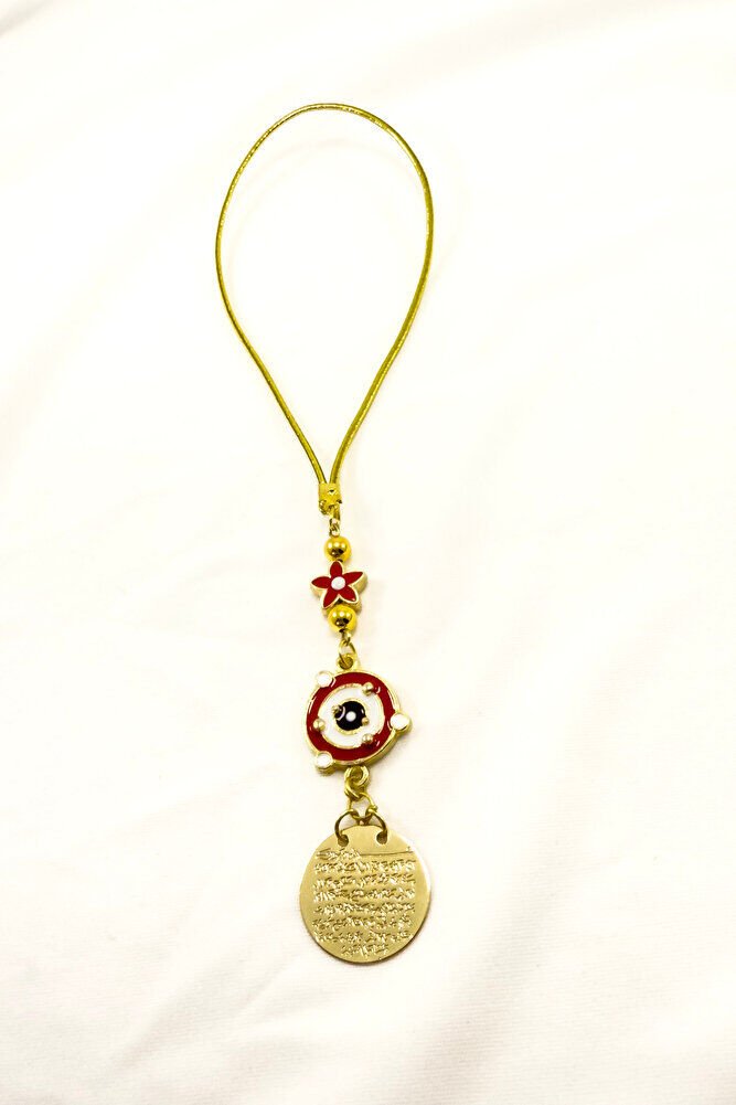 Lotus Çiçeği Gezegenli Metal Ayetel Kürsi Araba Dikiz Ayna Süsü, Gold Renkli