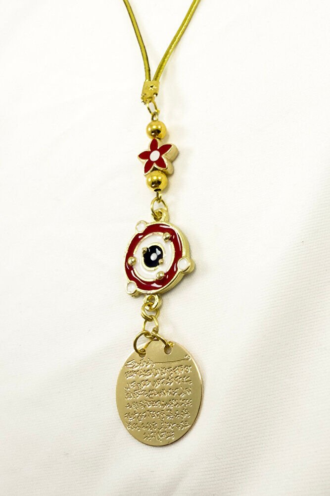 Lotus Çiçeği Gezegenli Metal Ayetel Kürsi Araba Dikiz Ayna Süsü, Gold Renkli