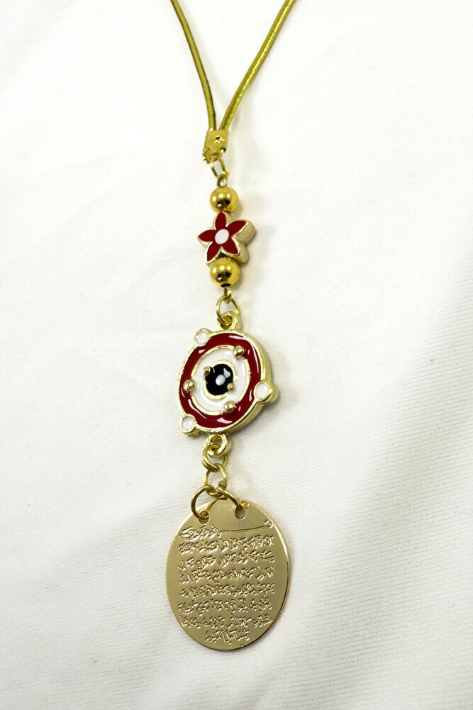 Lotus Çiçeği Gezegenli Metal Ayetel Kürsi Araba Dikiz Ayna Süsü, Gold Renkli