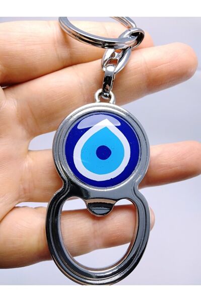 Metal Nazar Boncuğu Temalı Şişe Açacağı Anahtarlık Hediyelik Aksesuar