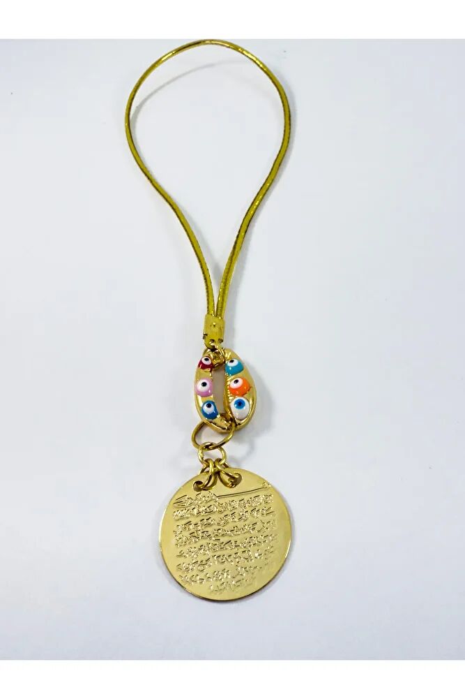 Metal Renkli Deniz Kabuğu Metal Ayetel Kürsi Araba Dikiz Ayna Süsü, Gold Renkli